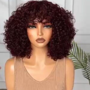 10 inches Burmese curl on burgundy color